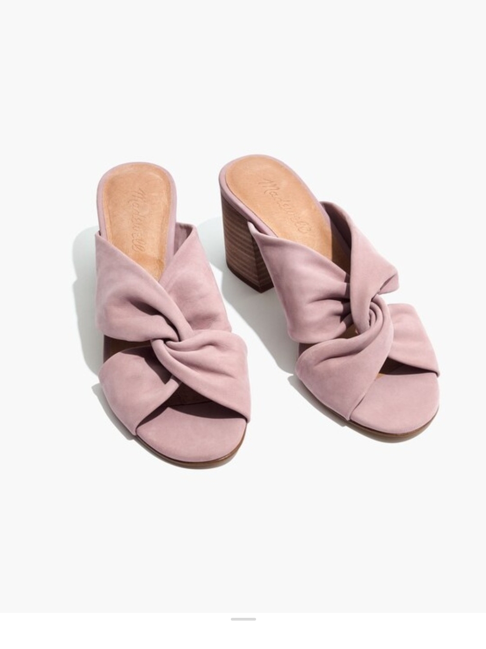 Madewell New Twist-Knot Block Heel Mule in a Soft Antique Purple. Women Size 8. - Picture 2 of 8